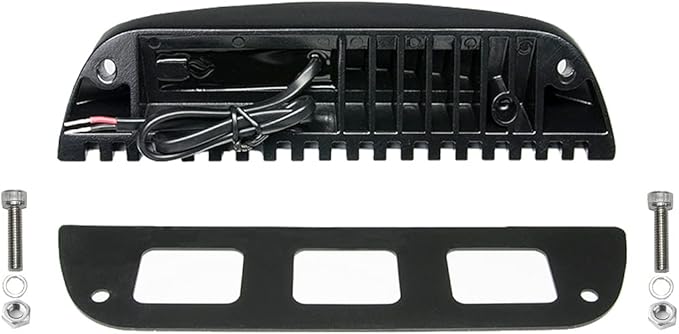 Raycharm 9.1" RV Low-Profile LED Awning Light Fixture, 40° Down Angle Focused Flood Beam, 3000K Warm-White, High Light-Output Low Ampere, Aluminum Housing Black Finish, 12V/24V, 1-Pack