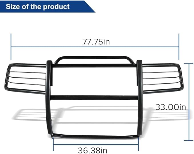 Front Grille Brush Guard Fits for Chevy Suburban 1500 & Tahoe 1500 & Avalanche 1500 (New Body Style) 2007-2014 Steel Bull Bar Push Guard Modular Bumper Protection Black
