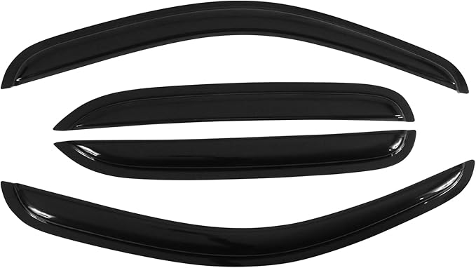 Window Visor Compatible with 2007-2014 Chevy Tahoe GMC Yukon, Slim Style Acrylic Smoke Tinted 4PCS Sun Rain Shade Guard Wind Vent Air Deflector by IKON MOTORSPORTS, 2008 2009 2010 2011 2012 2013