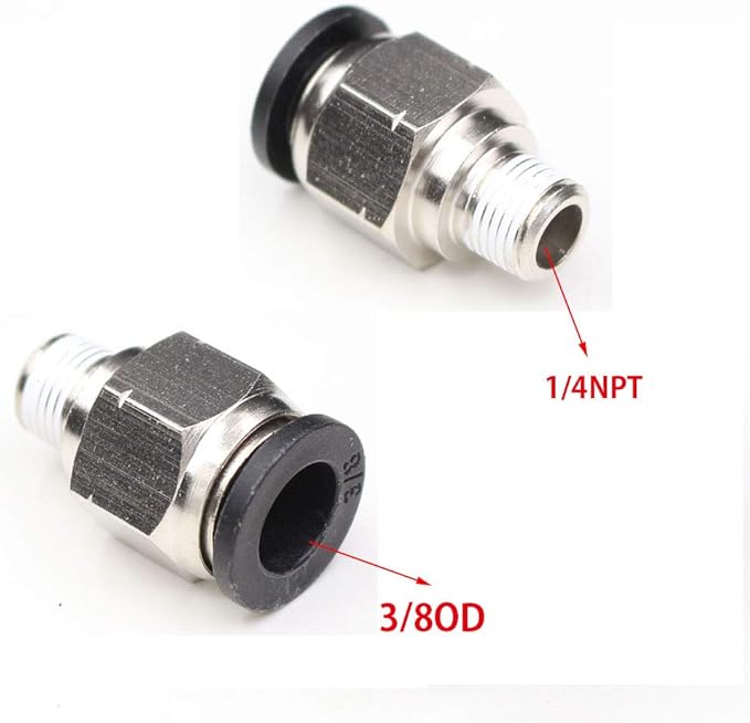 1/4" NPT Push to Connect Fitting Air Fitting,CEKER 3/8 Inch Tubing Od to 1/4 npt male thread pneumatic fittings air line quick connect fitting 5Packs
