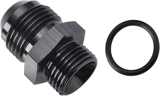 10AN Male Flare to 8AN ORB O-ring Boss Fuel Pump Rail Adapter Fitting Aluminum Black