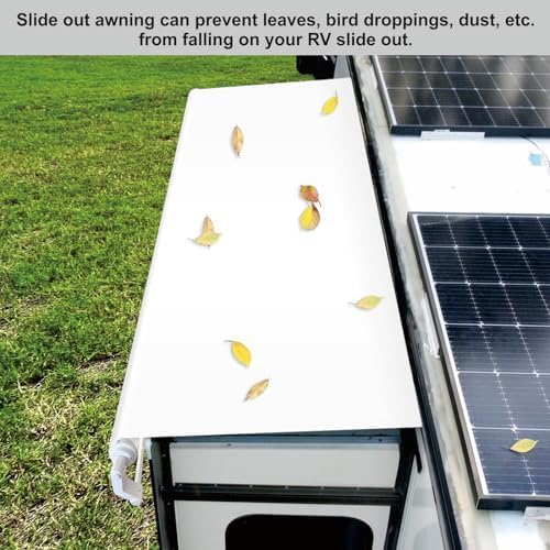 Dulepax RV Slide Awning Kit - White, 9'3'' (8'7'' Fabric) for 5th Wheels, Travel Trailers and Motorhomes
