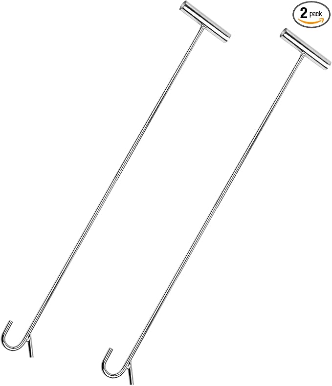 5th Wheel Pin Puller 31" Heavy-Duty Solid Steel Chrome Plated Detachable Hook Tool for Trucker Trailer & Heavy Objects -2Pack