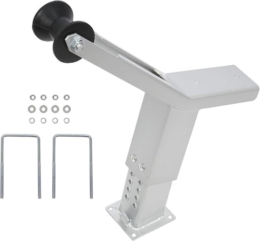 Boat Trailer Winch Post with Roller, Adjustable Winch Mount Stand for 3" W X 4" H Trailer Tongue, Adjustable Height 17.7"-21.7", Galvanized Steel Trailer Winch Stand for Jet Ski,Sailboat,Speedboat