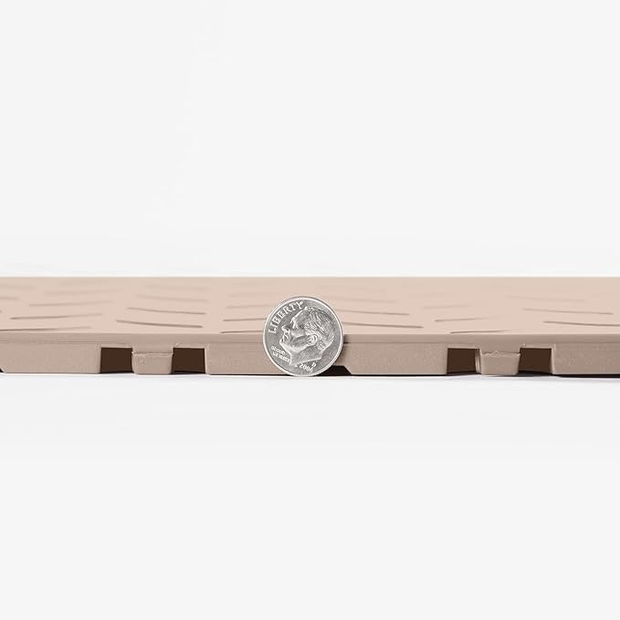 FlooringInc's Nitro 12"x12" Snap-Together Garage Flooring Tiles, Non-Slip Interlocking Plastic Floor Mat, Diamond Pattern, Sahara Sand, 24 Tiles, 24 Sq/Ft