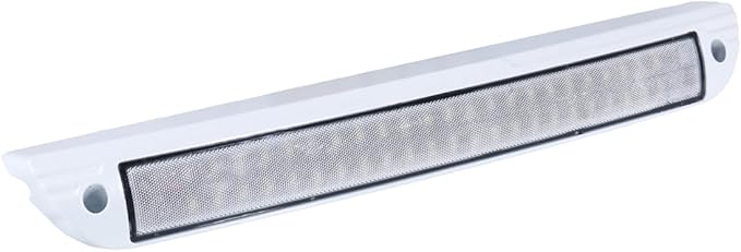 15.4 Inch RV LED Exterior Light Fixture, 6000K Cool White Flood Beam LED Porch Outdoor Utility Light, 12V/24V DC Work Scene Lighting for Truck/Camper/Boat/Trailer, White Finish, 1-Pack