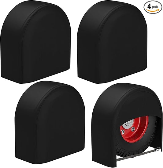 K-Musculo RV Tire Covers 4-Pack, Waterproof Wheel Covers for RV Wheel Travel Trailer Camper Truck SUV, Fit 30-32 Inch Tire Diameter (Black)