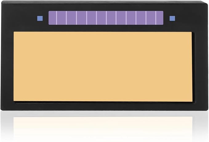 NEXFR 2x4 R-Series Fix Shade Auto Darkening Welding Lens R682 Solar Powered with 2 Pcs Polycarbonate Clear Protective Lenses for Pancake & Pipeliner Welding Hood (Gold, Shade 09)
