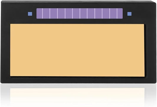 NEXFR 2x4 R-Series Fix Shade Auto Darkening Welding Lens R682 Solar Powered with 2 Pcs Polycarbonate Clear Protective Lenses for Pancake & Pipeliner Welding Hood (Gold, Shade 11)