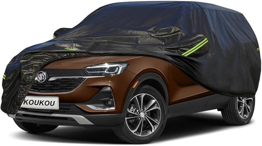 KouKou Waterproof SUV Car Cover Suitable for Buick Encore/Encore GX from 2012 to 2025, 7 Layers Windproof All Weather Waterproof Outdoor Cover Sun Rain UV Dust Snow Protection. Black