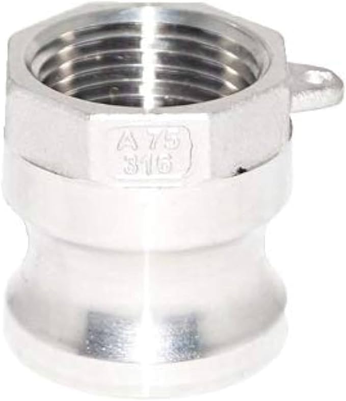 1/2'' Female NPT x 1/2" Male Camlock Adapter - Stainless Steel 316 Type A - Industrial Use, High Durability, Corrosion Resistant, for Quick Disconnect Applications
