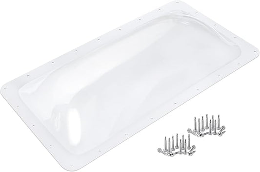 XMK 34" x 18" RV Skylight Replacement Cover,RV Skylight Shower Outer Dome Fits 14" x 30" Openings Replacement for Campers Trailer Fifth Wheel Food Truck Motorhome Roof, Impact Resistant (Clear)