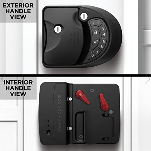 RVLock Class C Charter Keyless Entry Keypad and Handle with Fob, All Metal RV Door Lock and Latch Replacement Kit, Upgraded Silicone Keypad for Class C and A Motorhomes, Fits openings 4.5 x 3.5 Inches