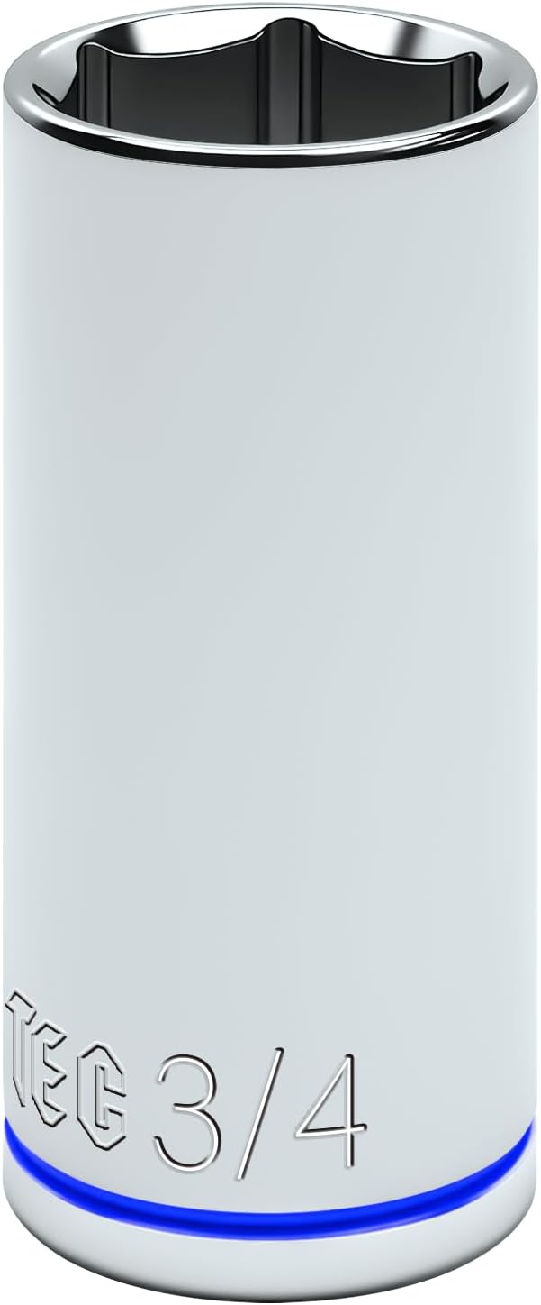 6-Point Deep Impact Socket, 3/8-Inch Drive 3/4" Socket, CR-V Drive Socket for Auto Repairing and Household