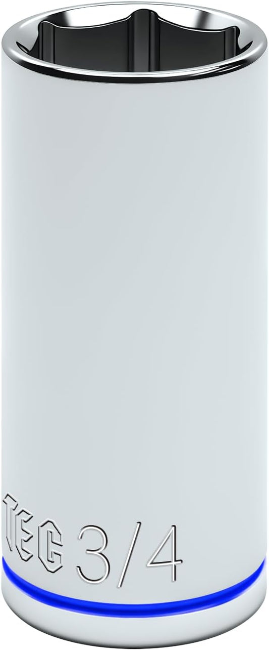 6-Point Deep Impact Socket, 3/8-Inch Drive 3/4" Socket, CR-V Drive Socket for Auto Repairing and Household