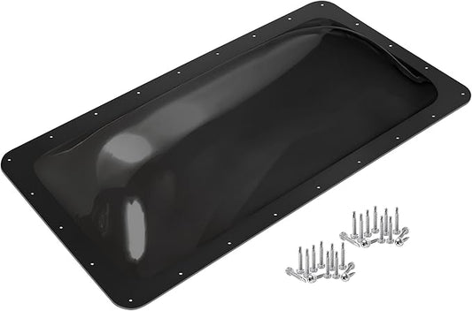 XMK 18" x 34" RV Skylight Replacement Fit 14" x 30" Skylights Openings, Camper RV Shower Skylight Cover Outer Dome for Campers Trailer Fifth Wheel Food Truck Motorhome, Impact Resistant (Black)