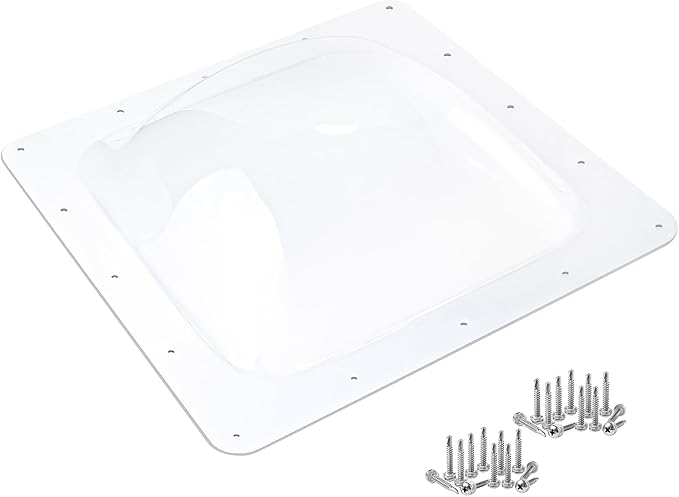 XMK RV Skylight Replacement,18" x 18" Skylight Outer Dome Fits All Standard 14" x 14" Openings,RV Skylight Cover for Camper Trailer Fifth Wheel Motorhome Shower/Roof,UV Block,Impact Resistant,Clear