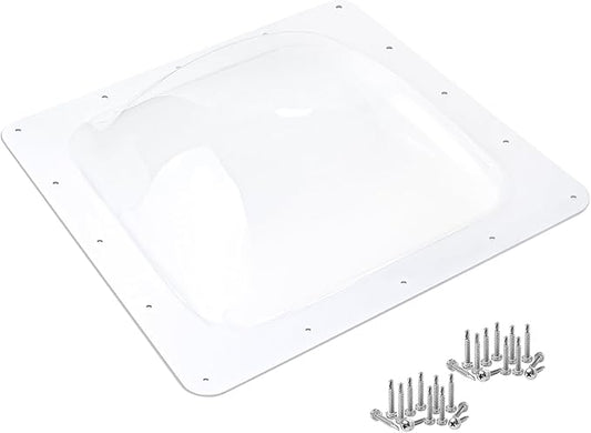 XMK RV Skylight Replacement,18" x 18" Skylight Outer Dome Fits All Standard 14" x 14" Openings,RV Skylight Cover for Camper Trailer Fifth Wheel Motorhome Shower/Roof,UV Block,Impact Resistant,Clear