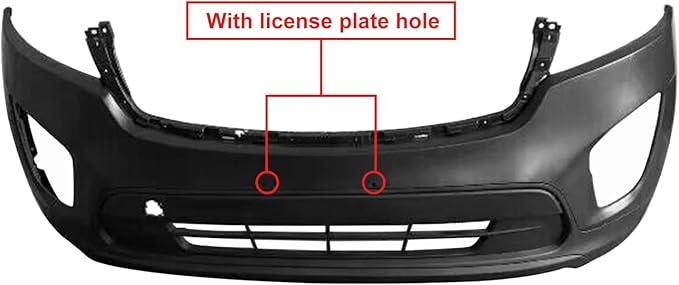Front Bumper Cover Kit Compatible with 2016 2017 2018 K-i-a Sorento LX EX With Fog Lights