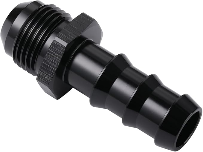 10AN Male Flare to 5/8 Hose Barb Straight Fitting Adapter Aluminum Black