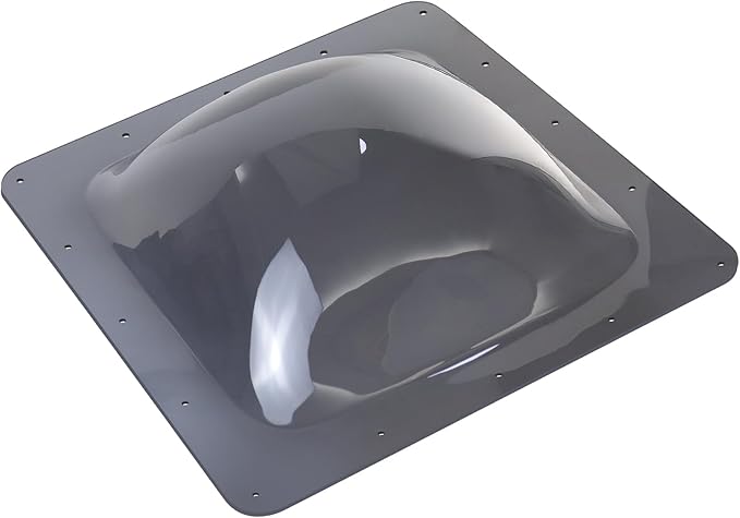 XMK RV Skylight Replacement,18" x 18" Skylight Outer Dome Fits All Standard 14" x 14" Opening,Outside Camper RV Skylight Cover for Trailer Fifth Wheel Motorhome Shower/Roof,Impact Resistant,Smoke Gray