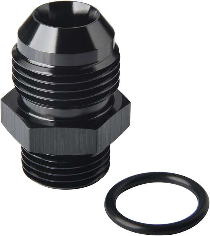 10AN Male Flare to 8AN ORB O-ring Boss Fuel Pump Rail Adapter Fitting Aluminum Black