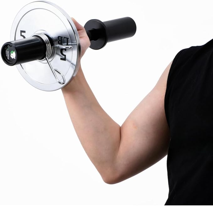 16" Olympic Dumbbell Handle Pair - Solid Adjustable Dumbbell Bars With Spring Collars 2'' Can Load(150LB/350LB), Suitable For Home Gym Exercise
