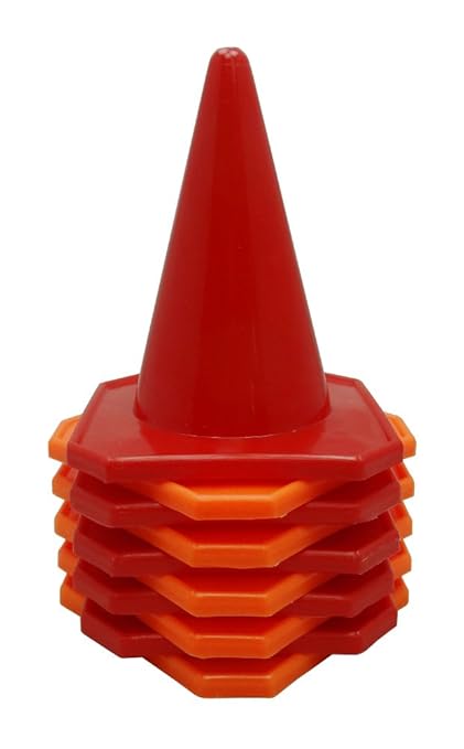 Bluedot Trading 4” Plastic Sports Cones | Agility Cones Games, RC Racing, Outdoor Activities, Soccer Training, Party Games & Decorations - Orange & Red Cones – Set of 30