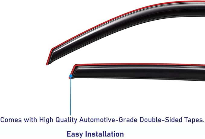 Lightronic Extra Durable Clip-on in-Channel Auto Vent Window Visor, Fit 2021-2025 Nissan Rogue (EXCLUDES Rogue Sport), UV Protection Rain Guard, Original Wind Deflector No-Drill Install, Smoke, 4Pcs
