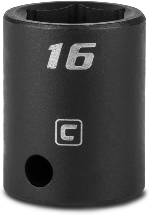 Capri Tools 16 mm Shallow Impact Socket, 3/8-Inch Drive, 6-Point, Metric