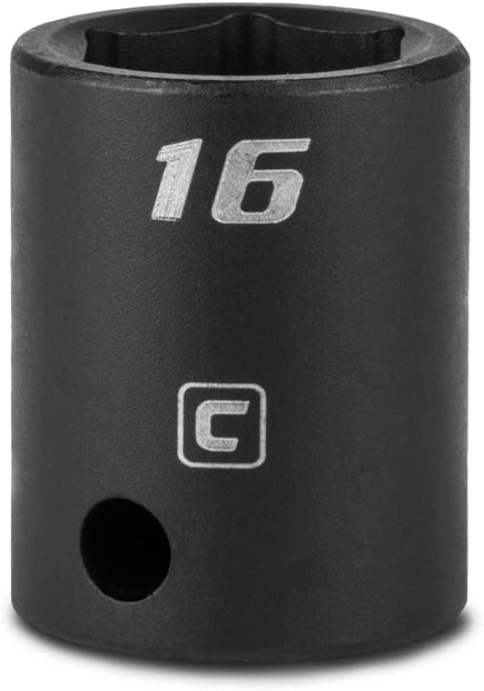 Capri Tools 16 mm Shallow Impact Socket, 3/8-Inch Drive, 6-Point, Metric