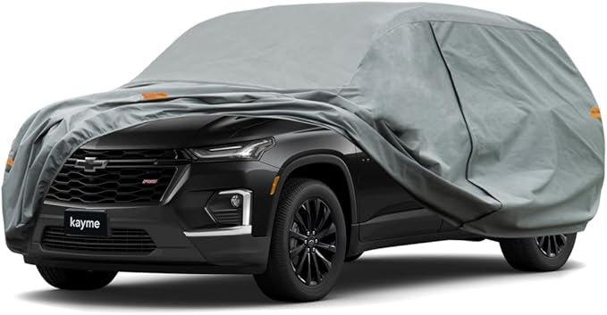 Kayme Heavy Duty SUV Car Cover Custom Fit Chevrolet Traverse Waterproof All Weather for Automobiles, Full Exterior Covers Sun Rain UV Protection.（Deliver About 3-10 Days）