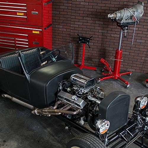 Big RED Steel Rotating Engine Stand with 360 Degree Adjustable Mounting Head and Extra Tool Storage Tray: 5/8 Ton (1,250 lb) Capacity, Red