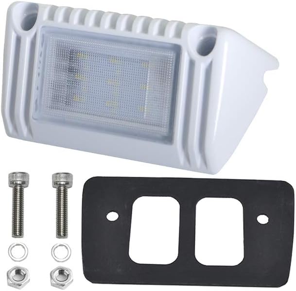 Raycharm 5" RV & Boat Exterior LED Work Lighting Fixture, 40° Down Angle Flood Beam, 6000K Cool-White, 12V/24V DC, High Lumen Output Low Current Draw, Waterproof White Finish, 1-Pack