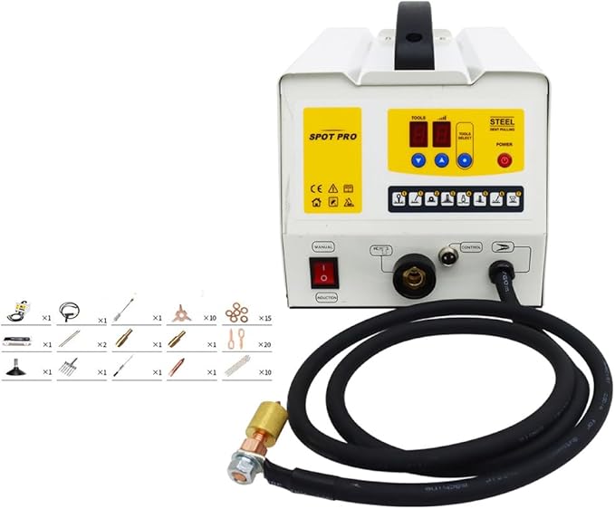 Spot Welder Dent Puller Steel Dent Pulling Machine Dent Repair Kit 90EL Spot Welding Machine 3KW Stud Welder Dent Puller Machine Body Repair Removal Tools, 110V