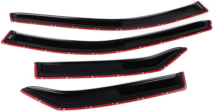 IKON MOTORSPORTS Tape on External Window Visor Deflector, Compatible with 2015-2017 Toyota Camry Sedan Only, Slim Tinted Acrylic Resistant Shield Cover Wind Sun Rain Guard