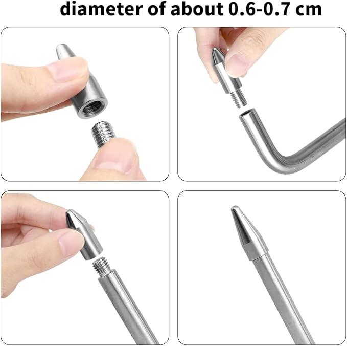 LadyRosian Dent Repair Rods Tools 27PCS Paintless Dent Repair Kits with Stainless Steel Taper Head Tools for Car Auto Body Dents Hail Damage Removal