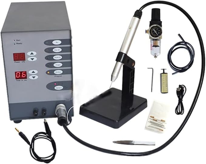 110V Automatic CNC Spot Welder, Full Set Argon Arc Welder Spot Welding Machine Pot Kit for Silver Jewelry Welding DIY Repair for Cobalt Chrome Alloy Hardware Workpiece