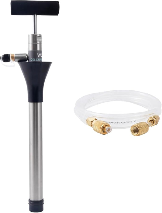 WATNOVA Refrigeration Oil Charging Pump, 200PSI Non-Stop Operation, 2.6oz/Stroke, Universal for All Oil Types w/ 1.5M Hose & Backflow Prevention (1/2.5/5 Gal Tanks)