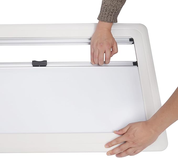 900 × 500 mm(35.4 × 19.7In) RV Caravan Camper Windows Replacement, Top Hinged Push Out Window Trailer External Push Window RV Trailer Vent Hatch Skylight