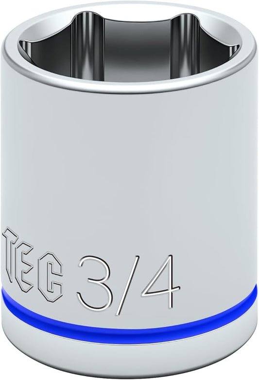 6-Point Shallow Impact Socket, 3/8-Inch Drive 3/4" Socket, CR-V Drive Socket for Auto Repairing and Household