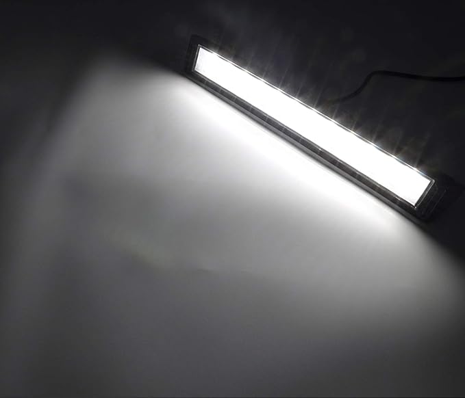 Raycharm 18" RV Exterior LED Awning Lighting Fixture, 40° Down Angle Flood Beam, 6000K Cool-White, 12V/24V DC, High Lumen Output Low Current Draw, Aluminum Housing Black Finish, 1-Pack