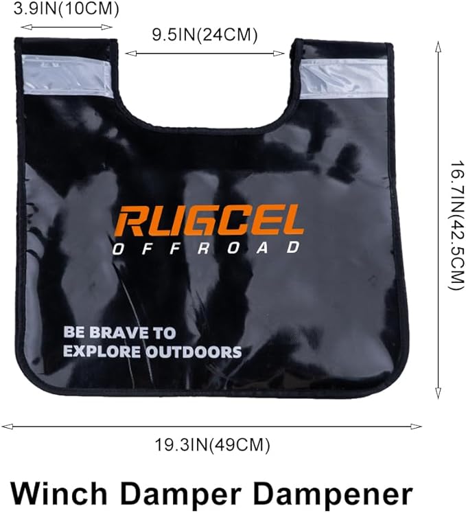 RUGCEL Kinetic Recovery Rope Tow Rope - 34000 lbs Strength, 1" x 30ft, with Heavy-Duty Gloves, Soft Shackle & Snatch Block - Ideal for Car, Truck, SUV, UTV, ATV & Tractor - Black Tow Straps
