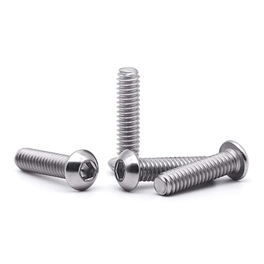 1/4-20 x 2 Button Head Socket Cap Bolts Screws, 304 Stainless Steel 18-8, Allen Hex Drive, Bright Finish, Fully Machine Thread, Pack of 20