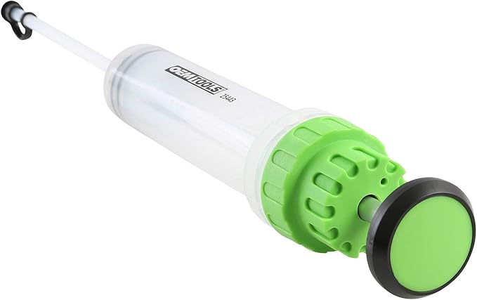 OEMTOOLS 200cc Small Fluid Extractor and Filler Pump – Precision Vacuum Pump for Brake Fluid, Power Steering, Coolant, and Small Oil Jobs – Dual-Scale Cylinder, Extension Tubes, Serviceable Design
