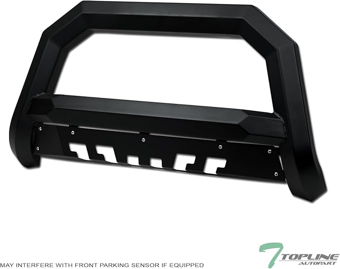 7422450597535 Compatible with 2021-2024 Dodge Ram 1500 TRX / 2019-2025 1500 Rebel Matte Black AVT Style Angular Bull Bar Guard with Skid Plate