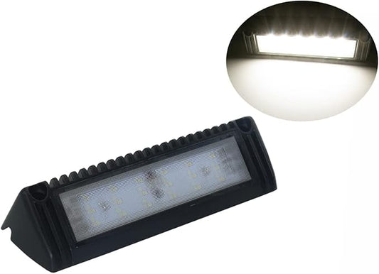 Raycharm 9" RV Exterior LED Scene Light Fixture, 40° Down Angle Flood Beam, 4000K Natural-White, 12V/24V DC, High Lumen Output Low Current Draw, Aluminum Housing Black Finish, 1-Pack