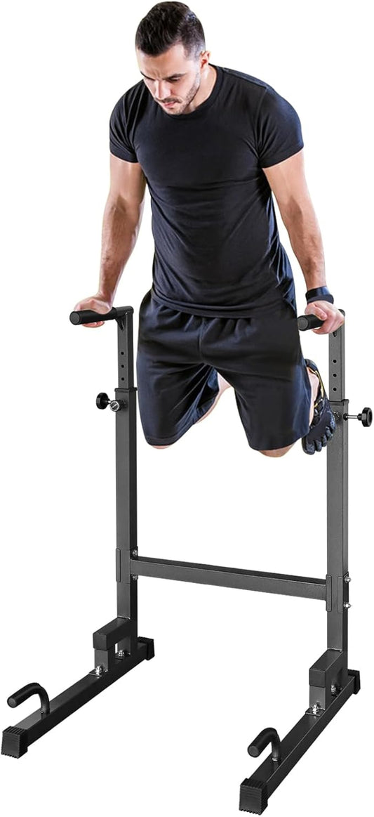 Dip Stand, Pull Up Bar Station, Power Tower, Heavy Duty Parallel Bar for Tricep Dips, Pull-Ups, Push-Ups, L-Sits