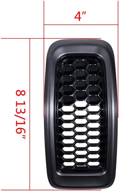 Astra Depot 7pcs Matte Black Mesh Honeycomb with Retro Gray Dark Ring Front Grille Grill Inserts Covers Compatible with 2014-2018 Jeep Cherokee