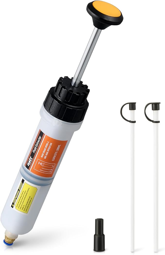 Orion Motor Tech 200mL Manual Fluid Extractor and Filler, Syringe Style Pump for Power Steering Transmission Gear Oil & Brake Fluid Changes, Hand Vacuum Pump for ATV Boat Automotive Fluid Extraction